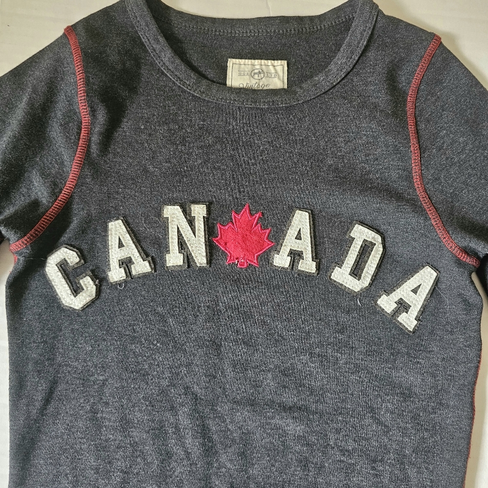Vintage Collection Brand Canada Top Size XS Charcoal Gray Long Sleeve Pullover - Picture 4 of 14